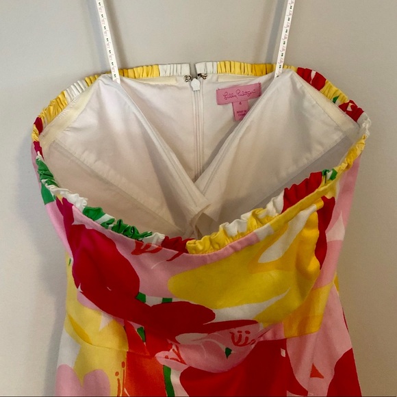 Lilly Pulitzer Strapless Floral Dress with Pockets - Picture 2 of 3